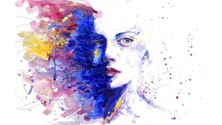 Aquarell, Frau