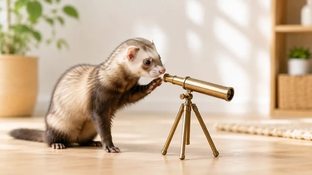 Scanner-Persönlichkeit, Wiesel mit Fernrohr