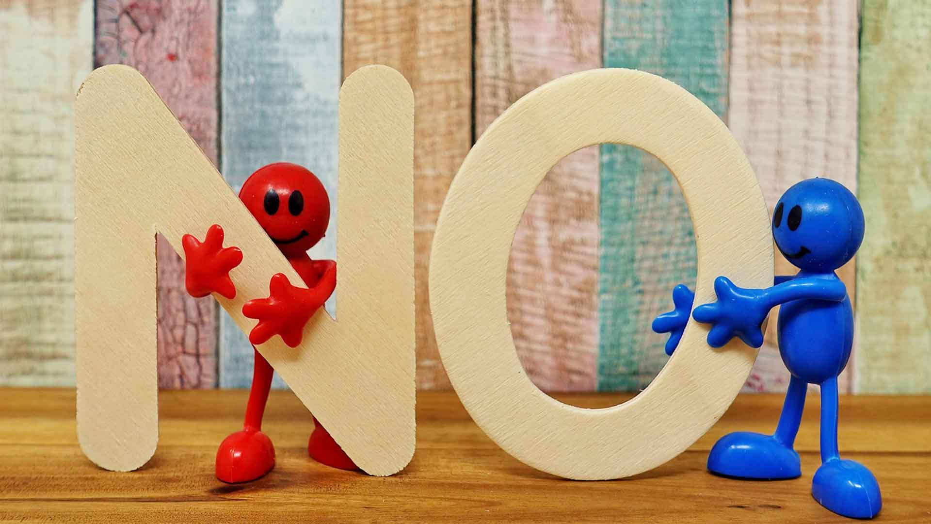 Hochsensibel Grenzen setzen, Spielfiguren mit einem No-Schild