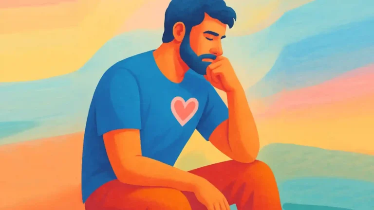 Hochsensibilität und Männlichkeit, Grafik, sitzender Mann